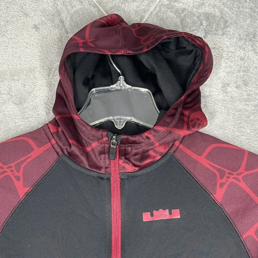 Nike Lebron James Shirt Boys Large Black Red Basketball Hoodie Sweatshirt Street